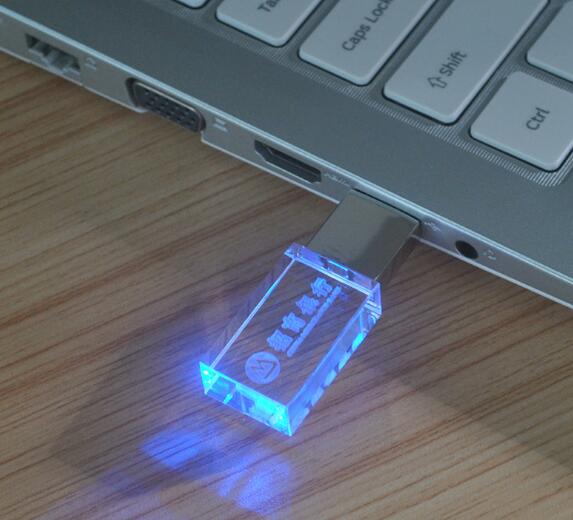 Small Crystal USB Flash Drive Engraving logo