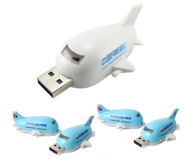 Plastic Airplane Shaped USB Flash Drive