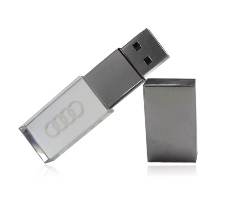 Crystal USB Flash Drive Led Logo