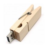 Wooden Cloth Clip USB Flash Drive