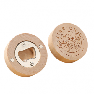 Round Wooden Bottle Opener
